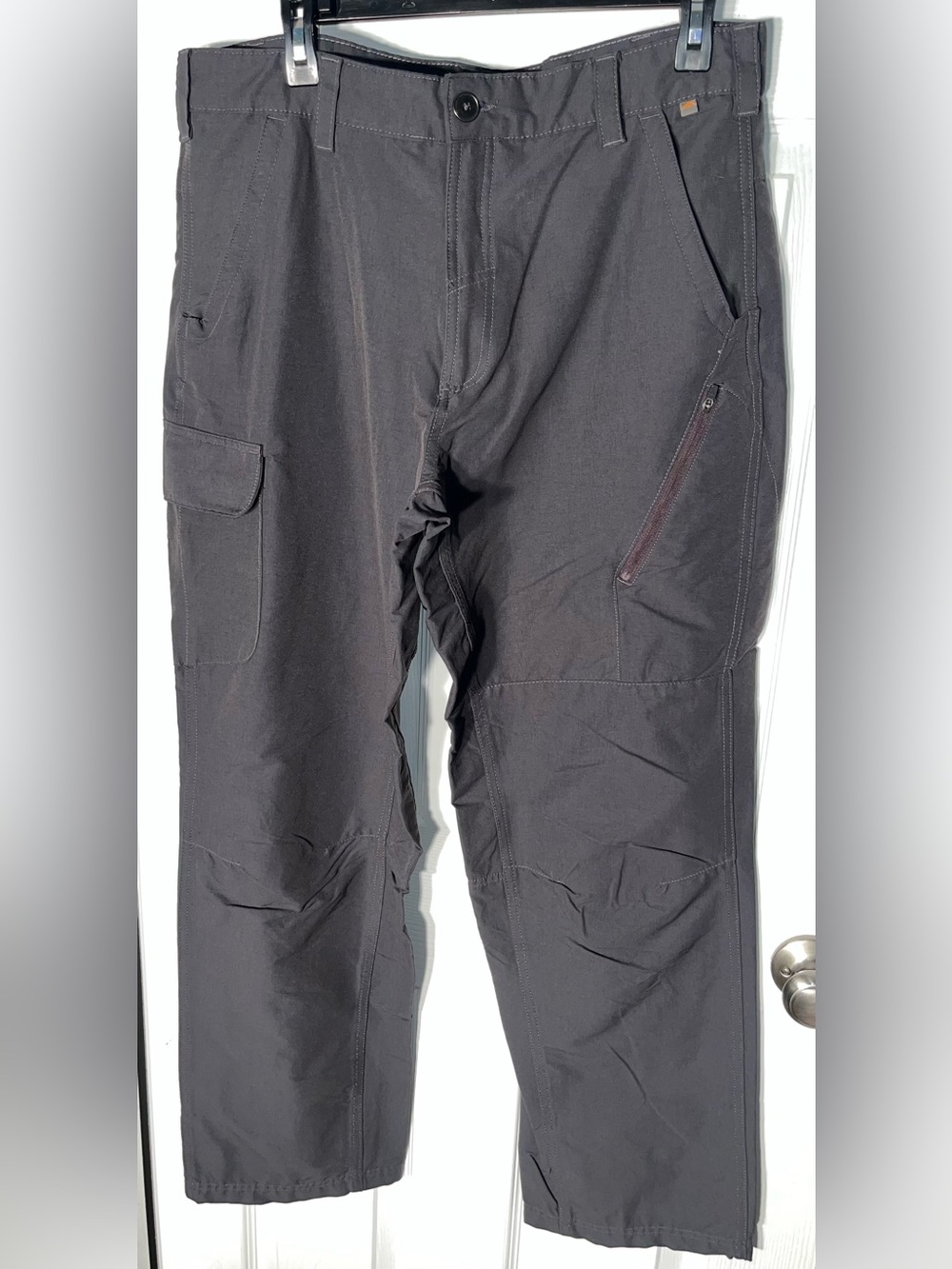 Men’s Pacific Trail Cargo Zip Pocket Gray Pants Size 36 Nylon Hiking Camping